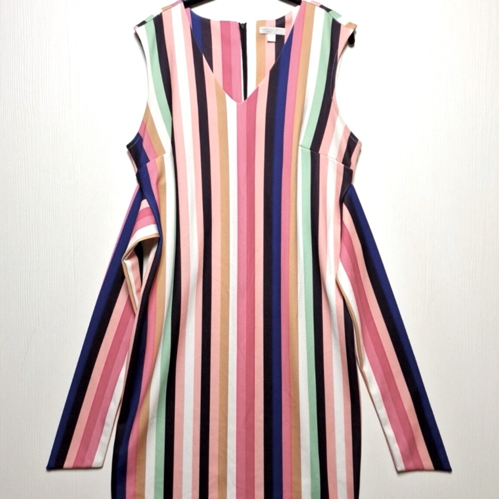 New York & Company Pink and Black Striped Dress. Size XL -NWOT - Picture 9 of 10
